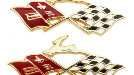 1960 Impala Rear Quarter Gold X-Flag with Impala, Pair