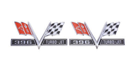 65-67 chevelle front fender X flag "396 Turbo-Jet"