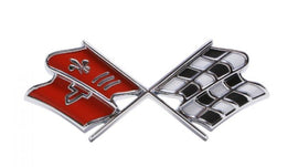 1967 Corvette Front X-Flag Emblem, Orange Red