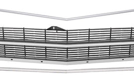 Grille Kit, 1969 Chevelle & El Camino Non-SS (Deluxe) w/o Center Molding, w/Headlight Bezels