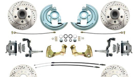 DBK64721012LX-DB-120D - 1964-1972 GM A Body Front & Rear Power Disc Brake Conversion Kit Drilled & Slotted Rotors w/ 11" Delco Stamped Booster Kit & Casting Number Master
