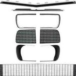 1967-68 Camaro RS Grill Kit with Silver Trim / with Headlamp Bezels