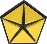 1967-72 Mopar gold Pentastar fender emblem RH side
