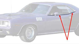 1970-74 Barracuda 4 Piece Anodized Aluminum Door And Quarter Top Edge Moldings Set